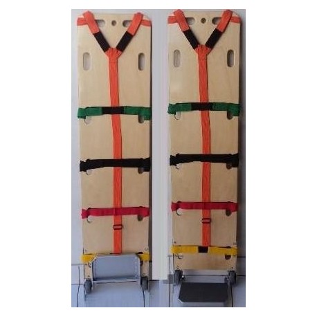 Prancha de Resgate com Apoio p/Pés, Rodinhas e Cinto AranhaApoio p/Pés, Rodinhas e Cinto Aranha