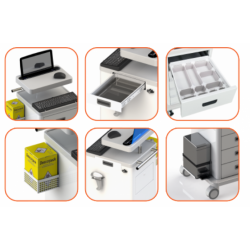 Carrinho Beira Leito com suporte para Notebook